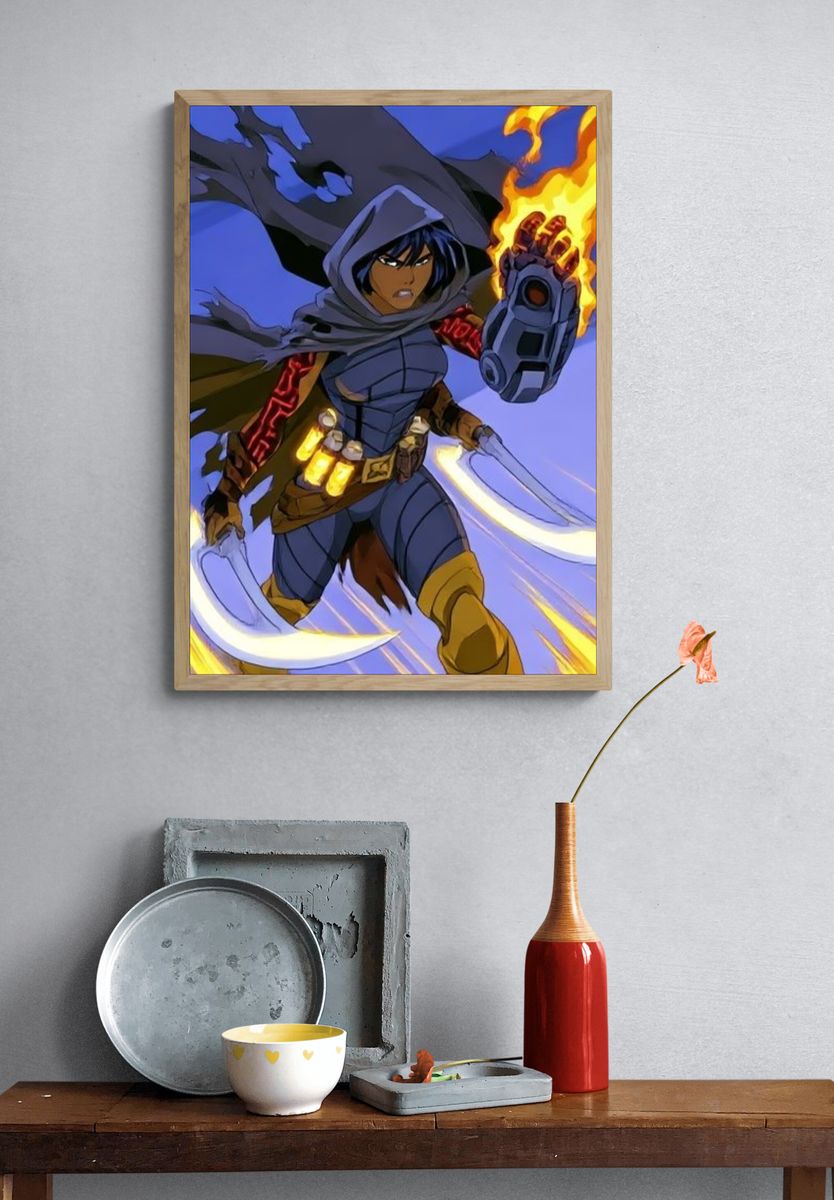 Anime Warrior Action Poster. — room view 3