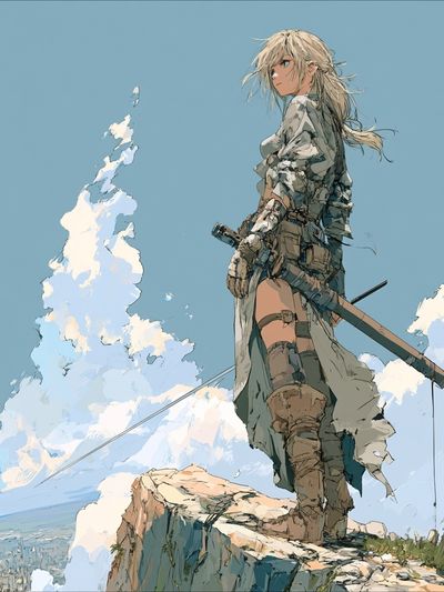 Skyward Warrior Anime Print.