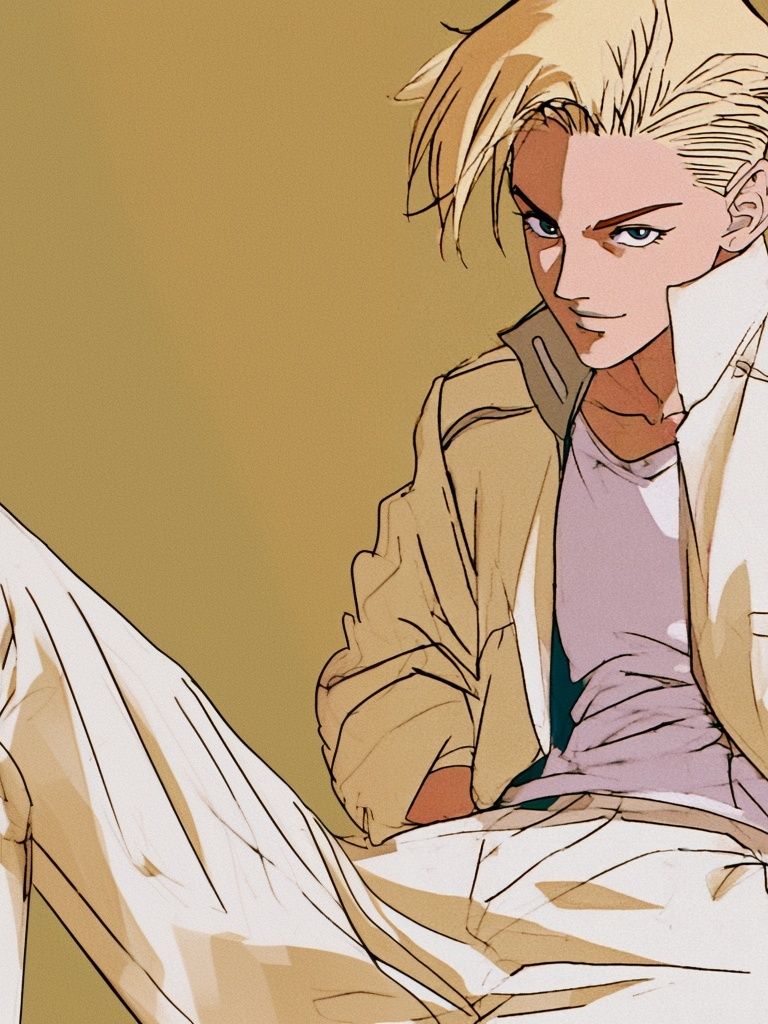 Blond Anime Character Illustration Poster. poster — anime art