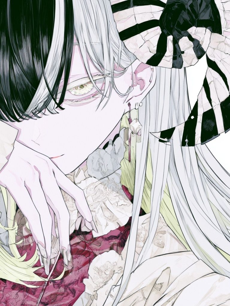 Anime Floral Portrait Poster. poster — anime art