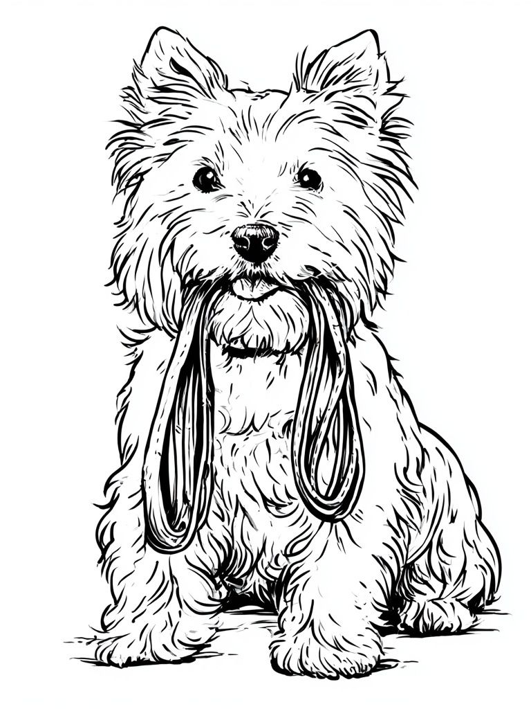Westie Line Art Poster. poster detail