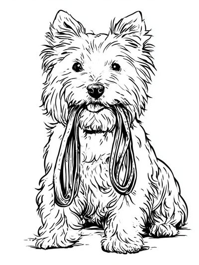 Westie Line Art Poster. poster