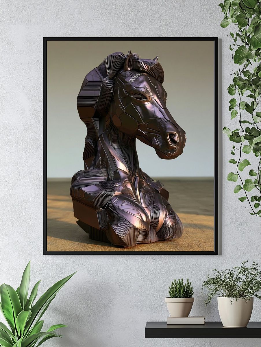 Abstract Horse Bust Print. — room view 4