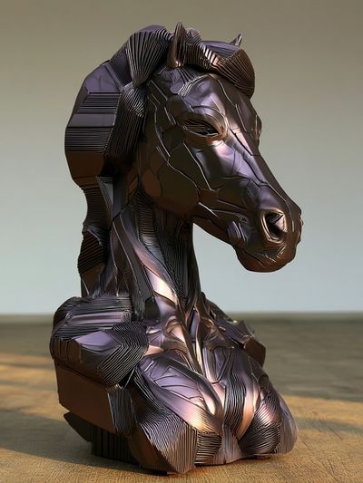 Abstract Horse Bust Print.
