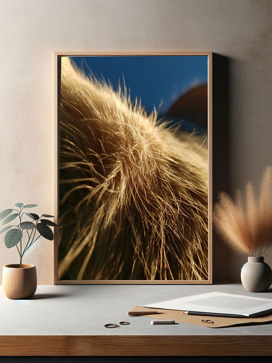 Golden Cat Fur Close-Up Poster. — room view 2