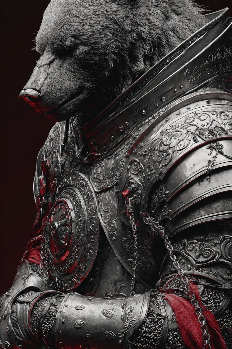 Armored Bear Fantasy Print. poster — animals art