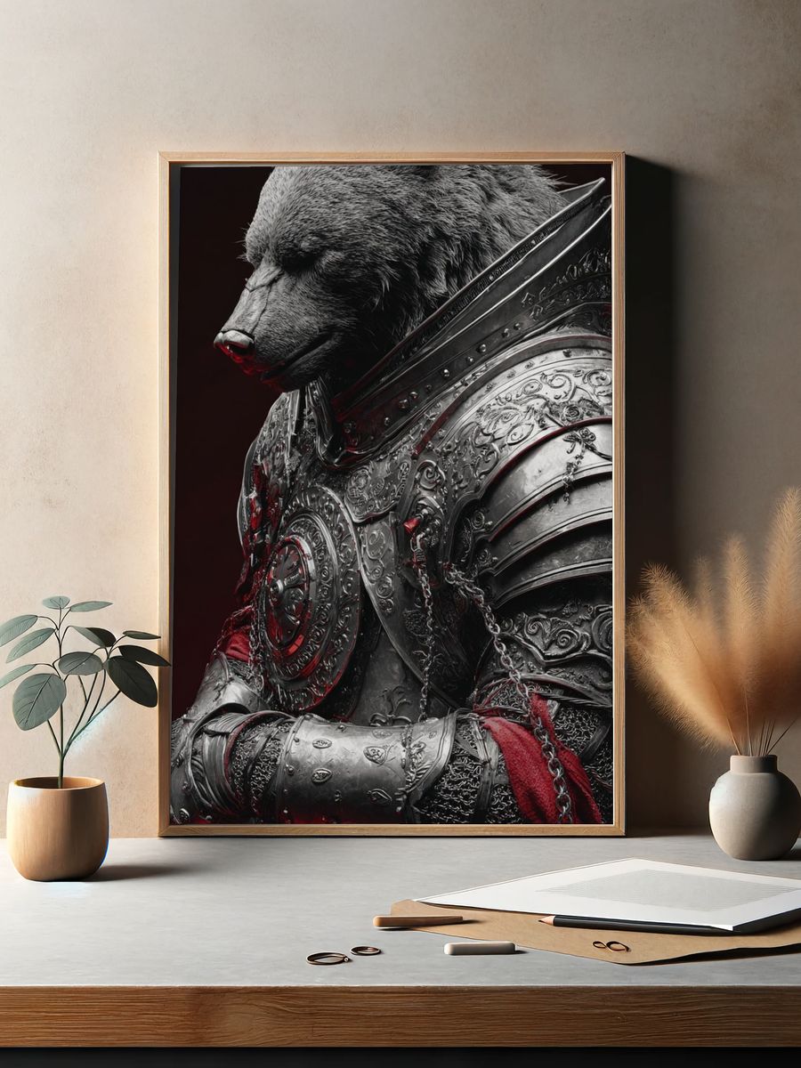 Armored Bear Fantasy Print. — room view 2