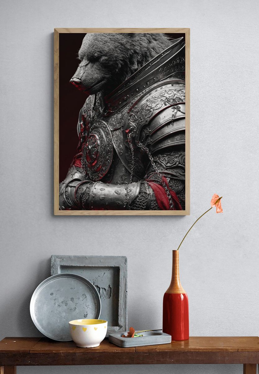 Armored Bear Fantasy Print. — room view 3