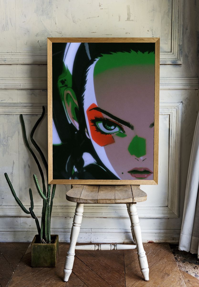 Anime Portrait Digital Art Poster. room preview