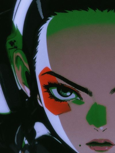 Anime Portrait Digital Art Poster.