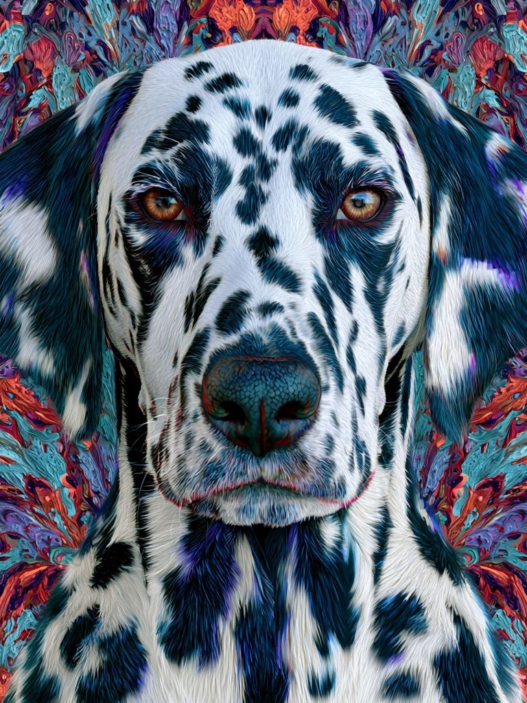 Dalmatian Portrait Illustration Poster. poster detail