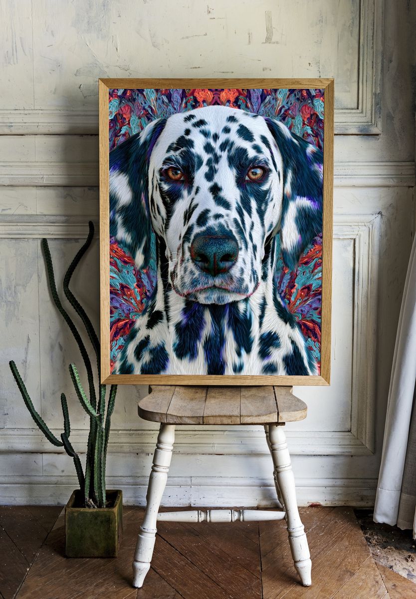 Dalmatian Portrait Illustration Poster. room preview