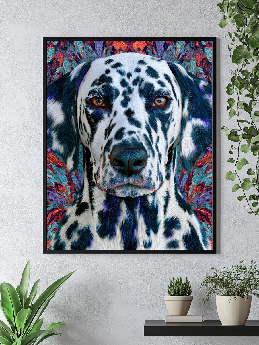 Dalmatian Portrait Illustration Poster. — room view 4