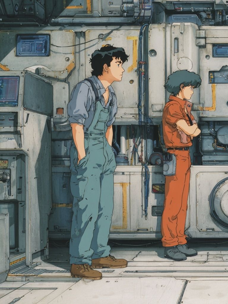 Anime Sci-Fi Hangar Poster. poster detail