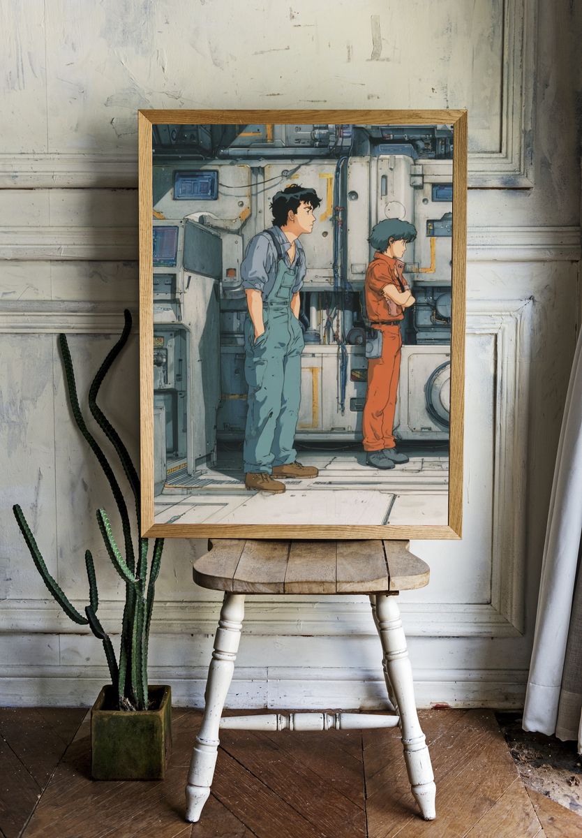 Anime Sci-Fi Hangar Poster. room preview
