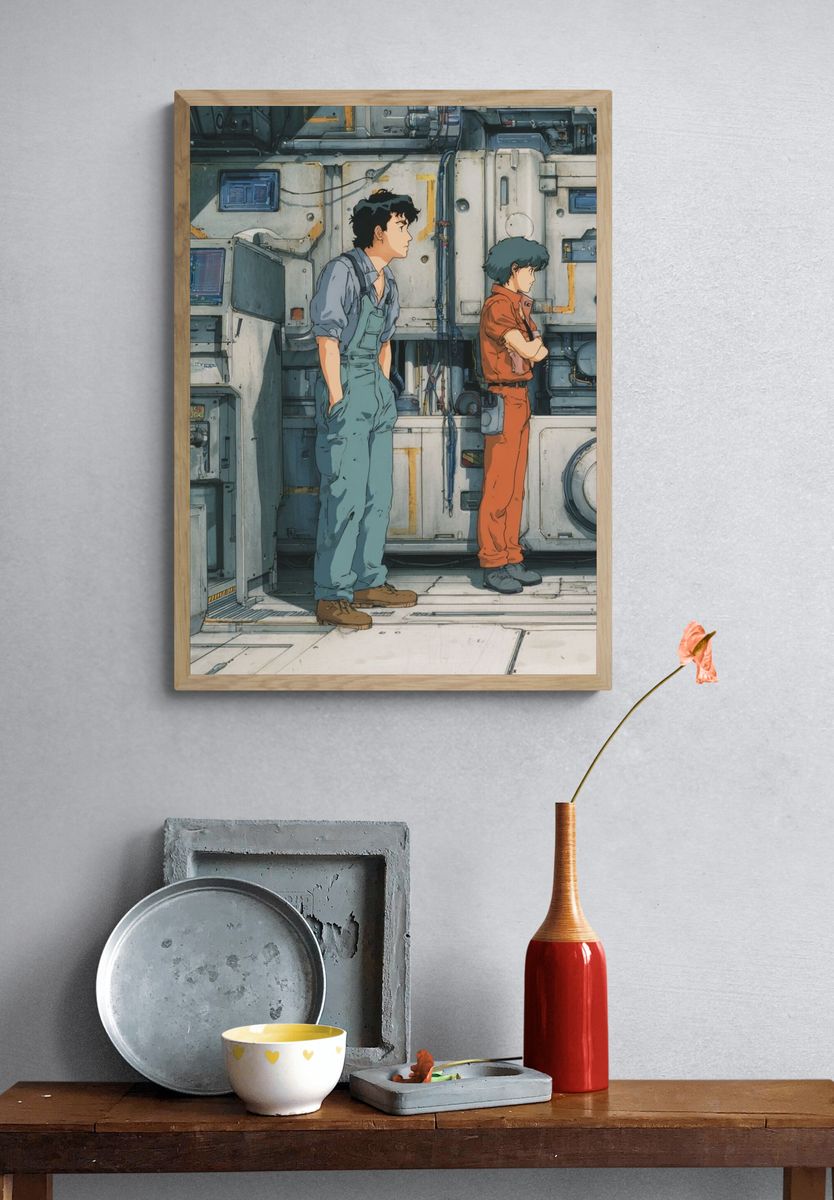 Anime Sci-Fi Hangar Poster. — room view 3