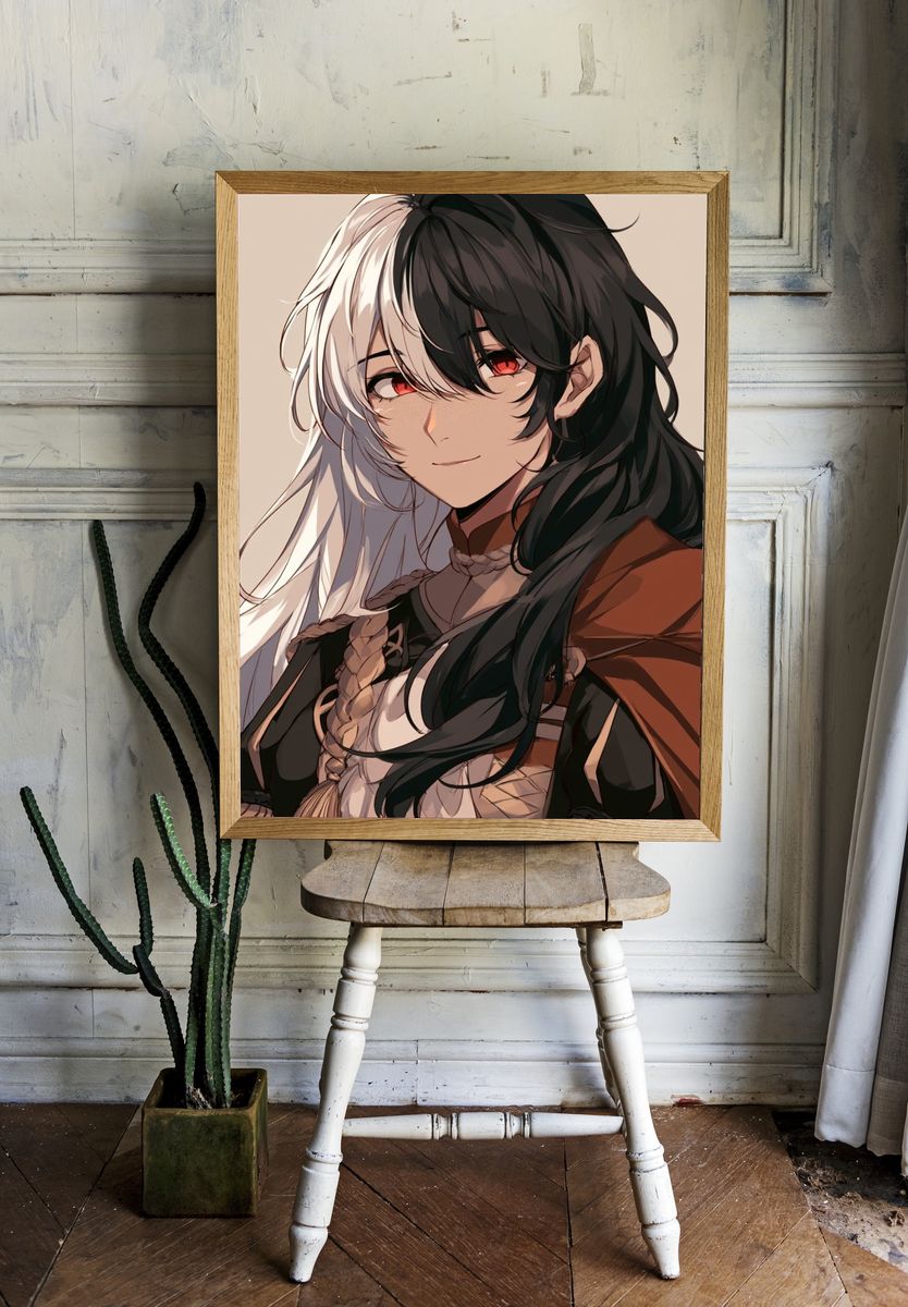 Split Hair Anime Portrait Poster. room preview