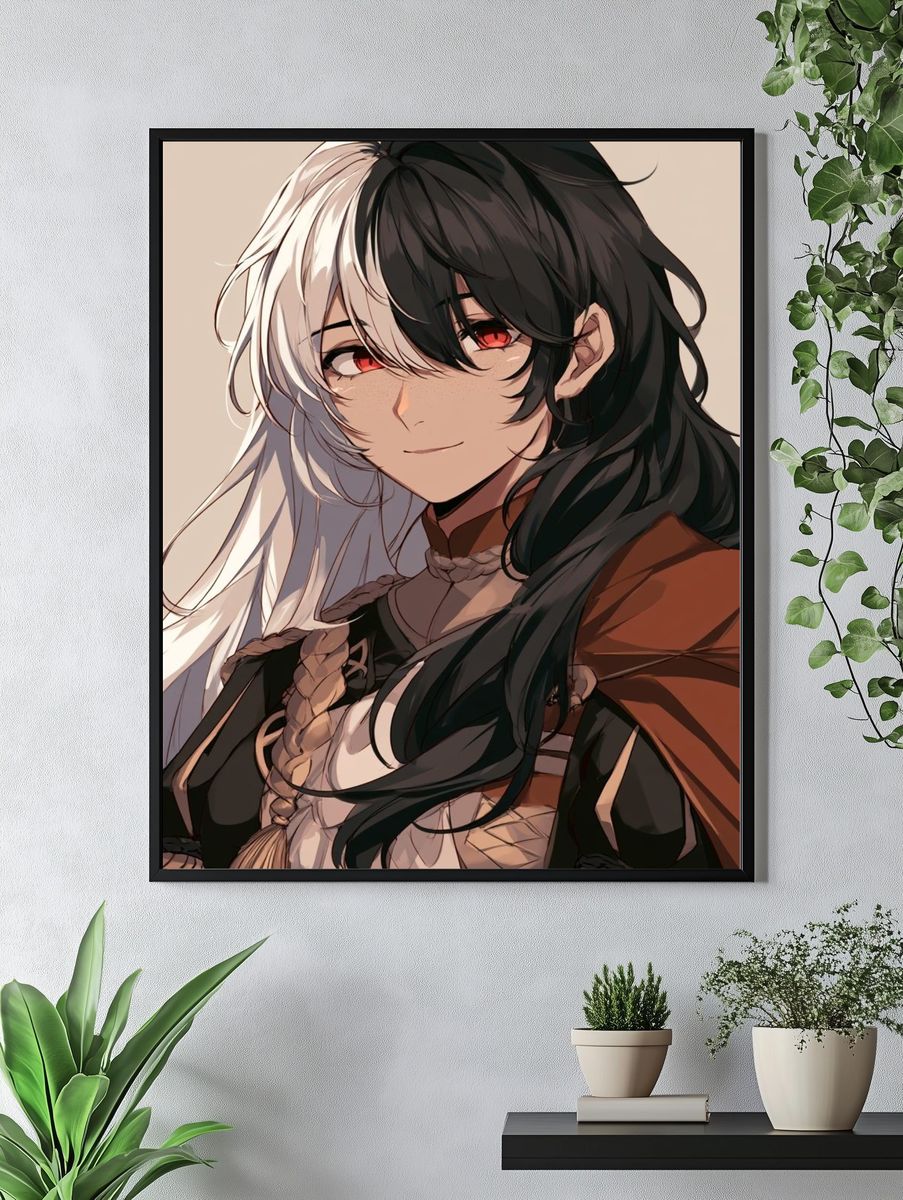 Split Hair Anime Portrait Poster. — room view 4