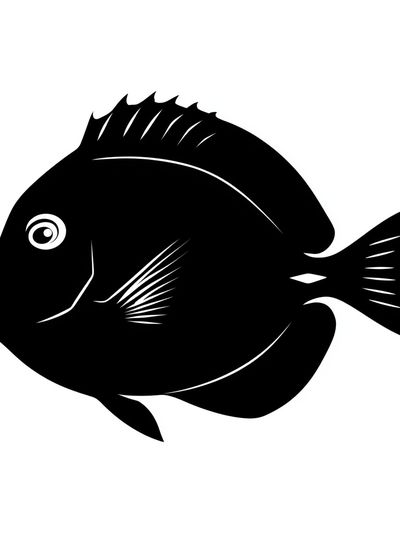 Black Fish Silhouette Poster.