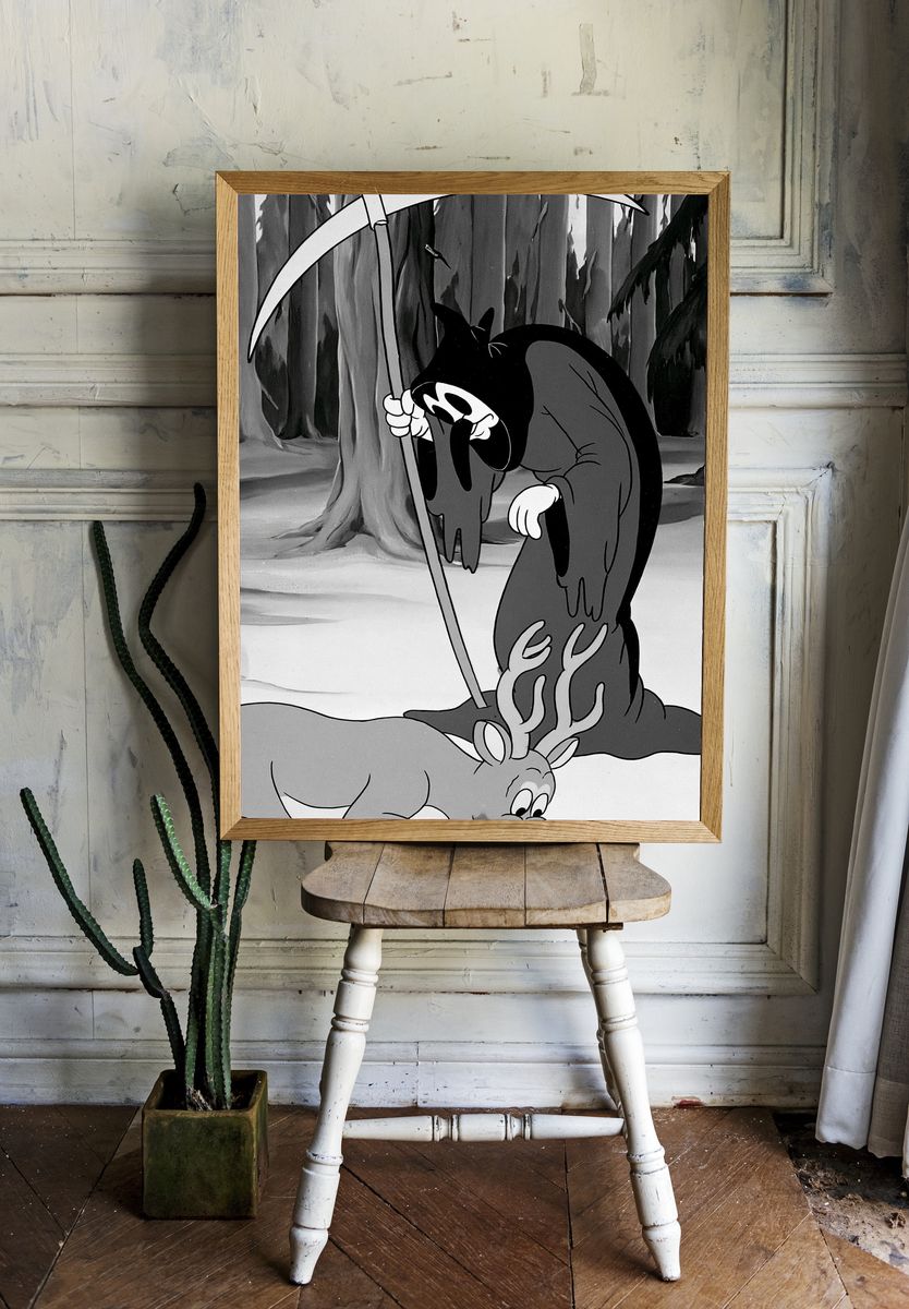 Grim Reaper Cartoon Poster. room preview