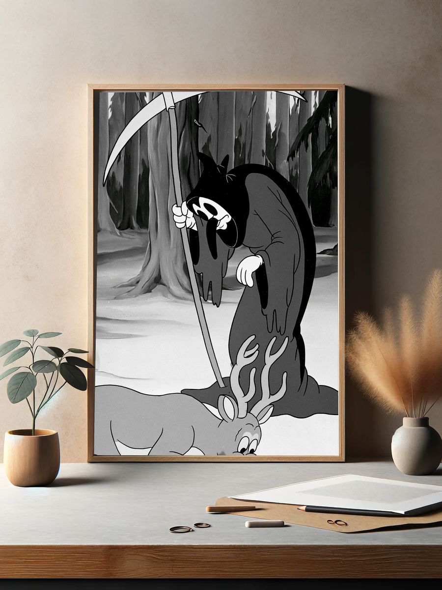 Grim Reaper Cartoon Poster. — room view 2