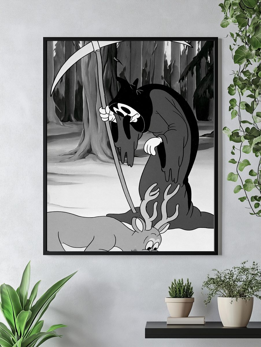 Grim Reaper Cartoon Poster. — room view 4