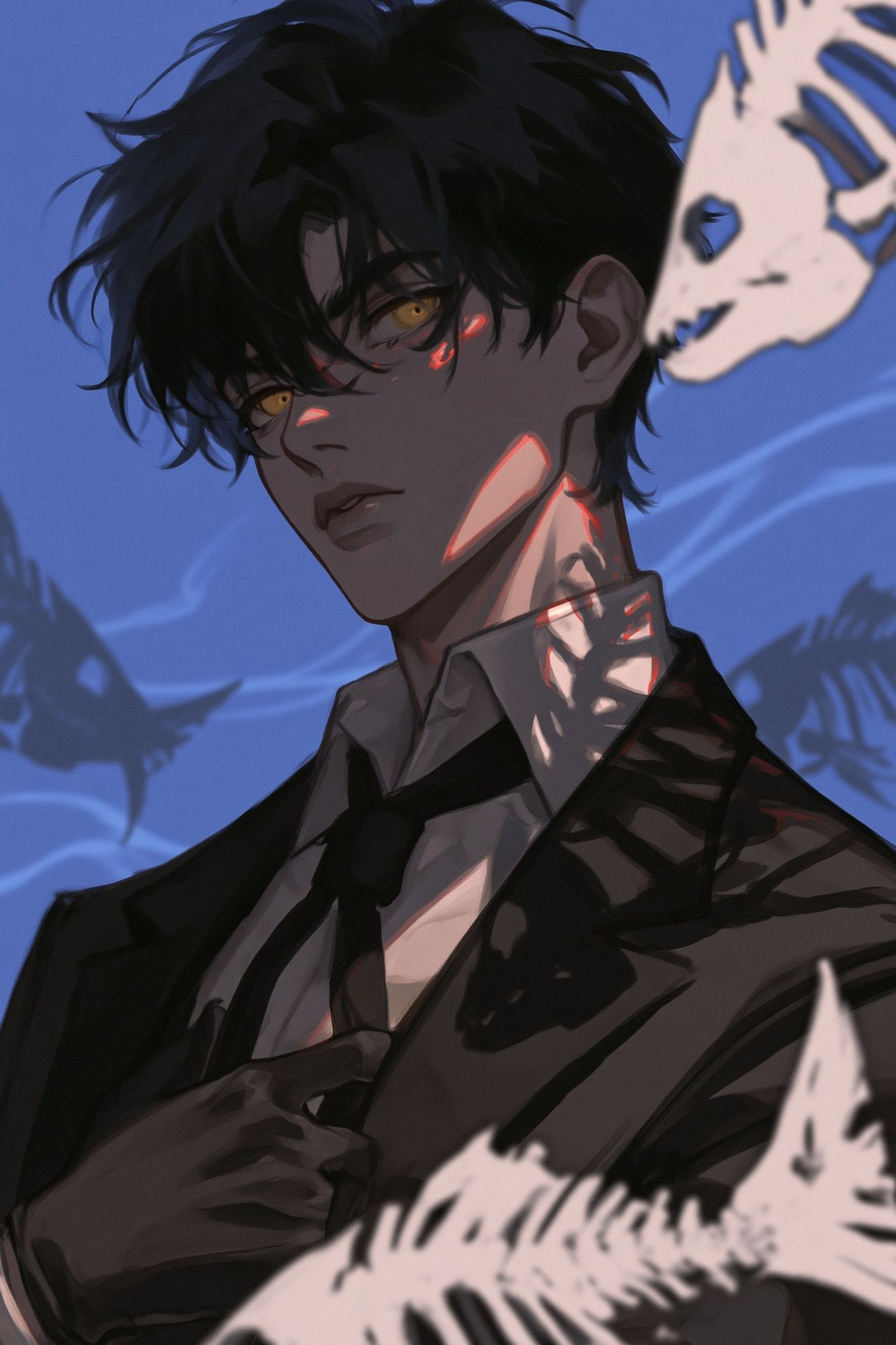 Dark Anime Portrait Print. poster detail