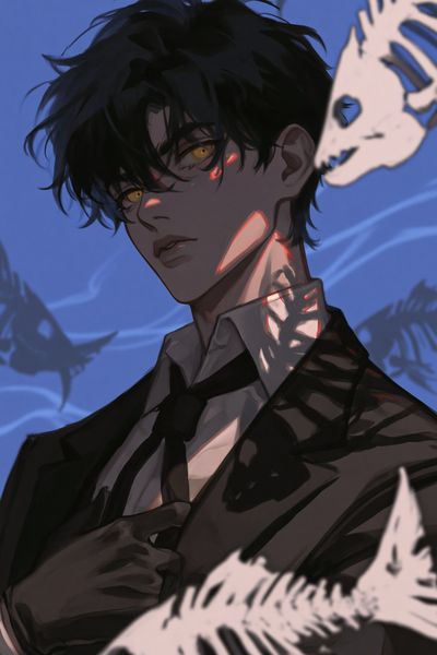 Dark Anime Portrait Print.