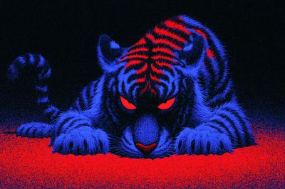 Neon Tiger Stare Poster.