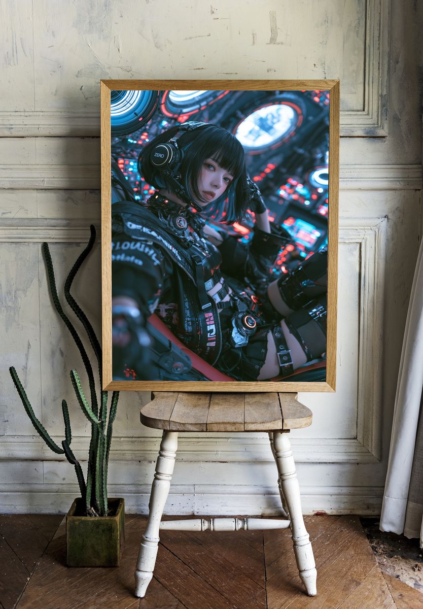 Cyberpunk Anime Pilot Poster. — room view 1