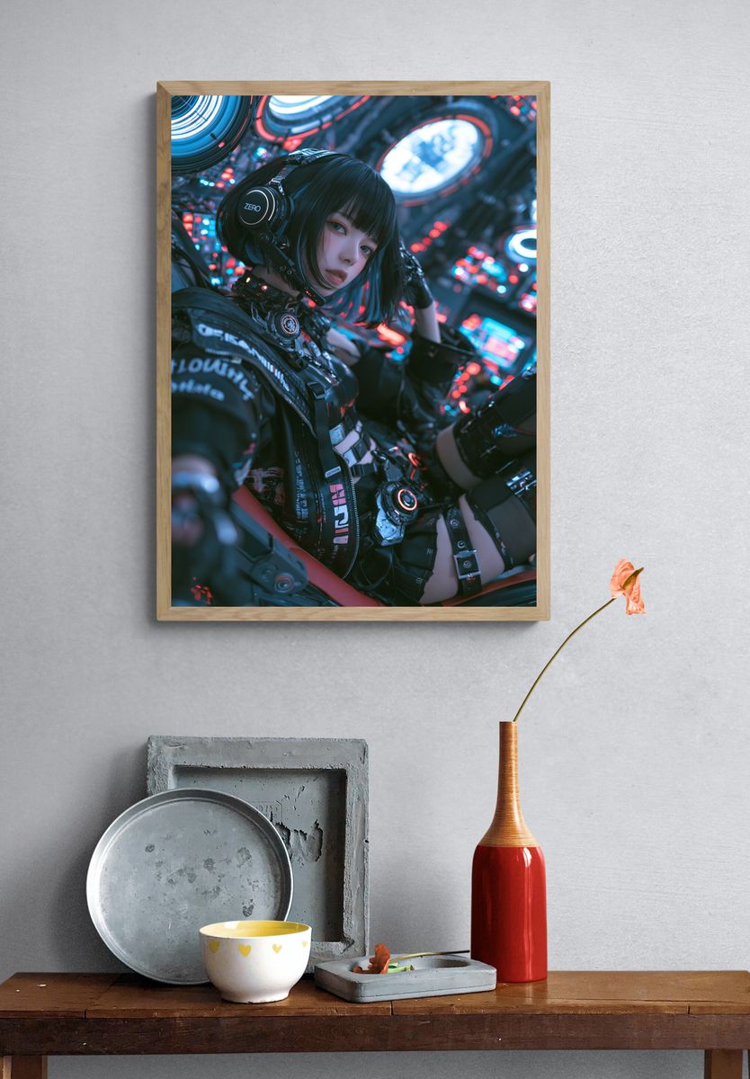 Cyberpunk Anime Pilot Poster. — room view 3
