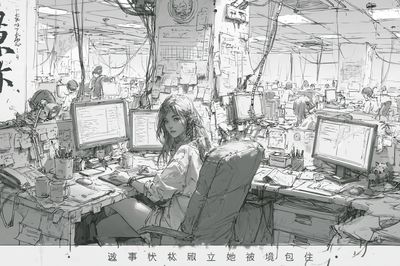 Anime Office Sketch Poster. poster