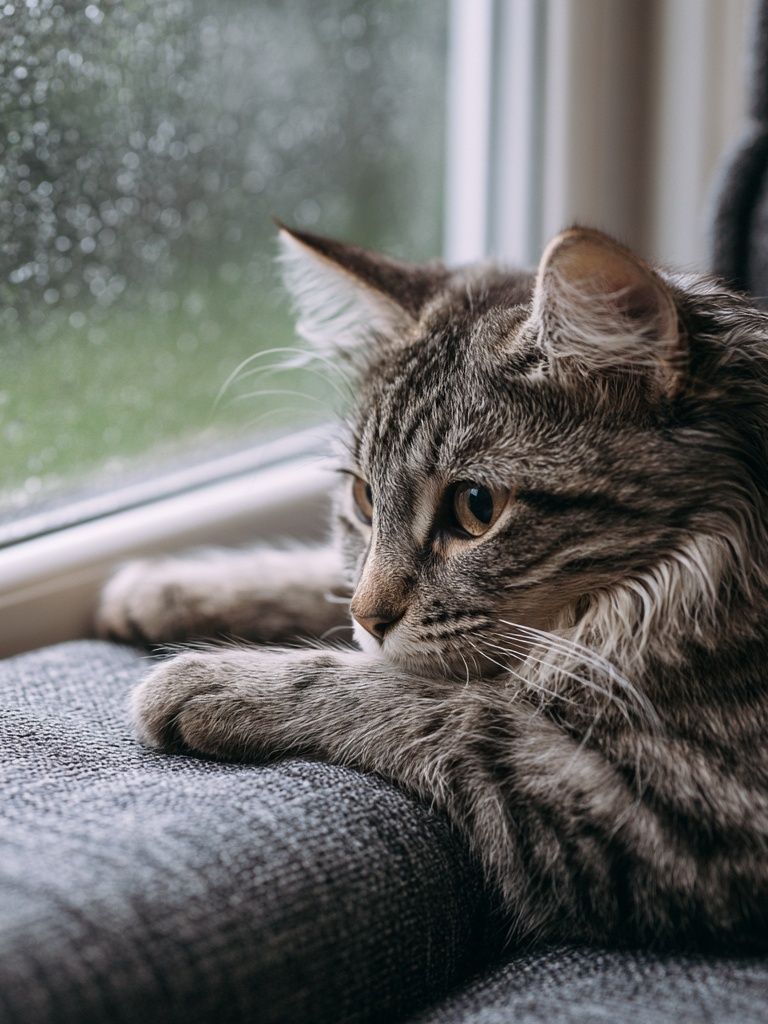 Tabby Cat by the Window Photography Poster. poster — animals art
