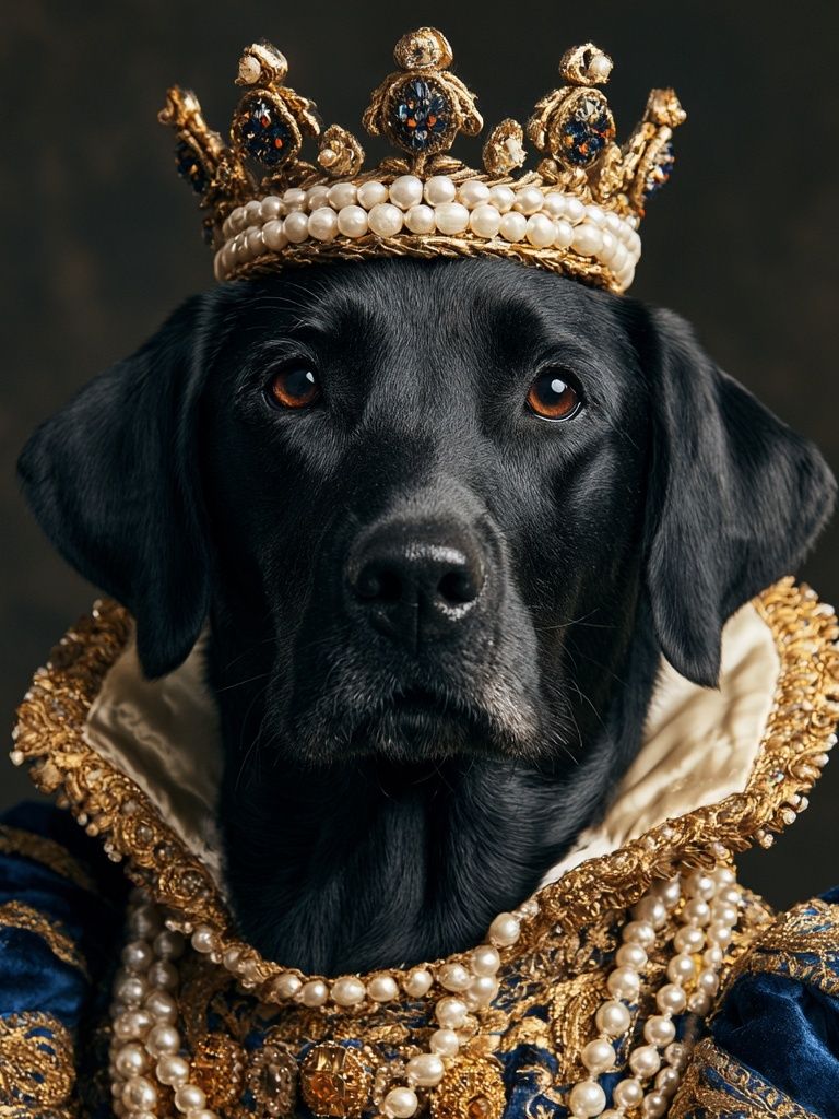 Black Labrador Royal Portrait Poster. poster detail