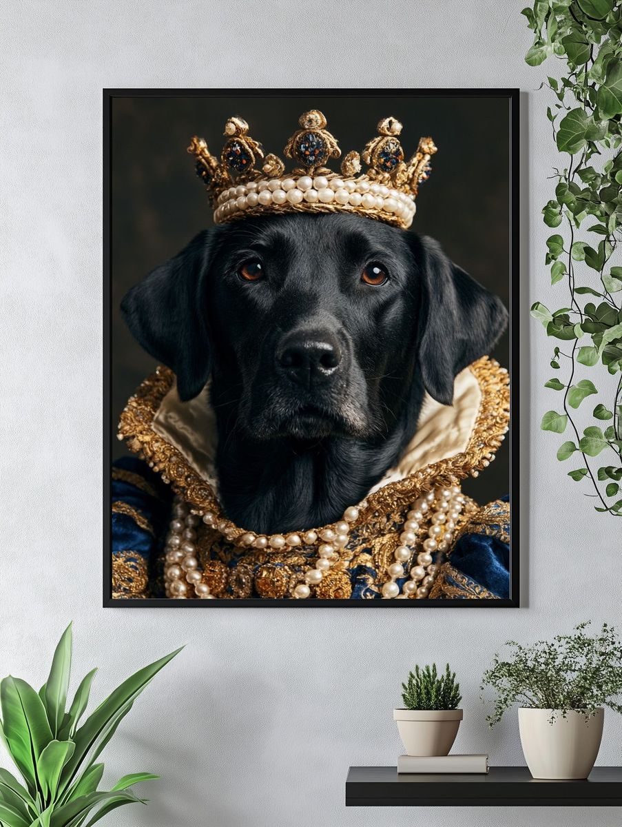 Black Labrador Royal Portrait Poster. — room view 4