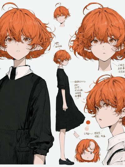 Orange-Haired Anime Character Illustration Poster.