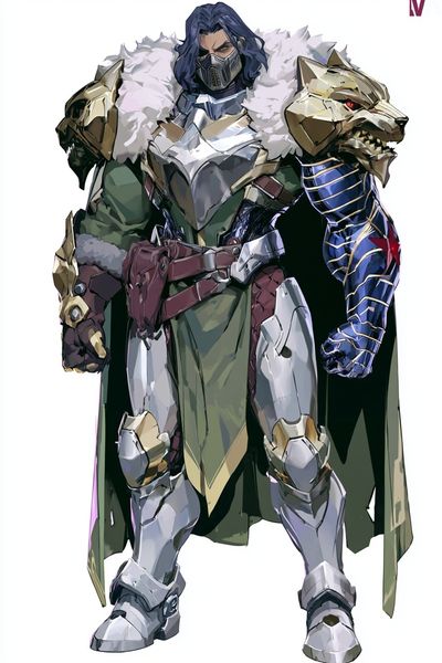 Armored Fantasy Warrior Illustration Poster.