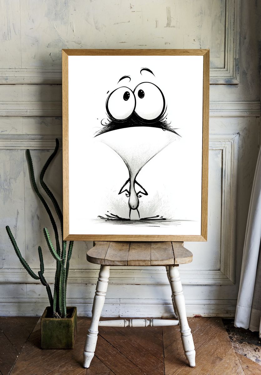 Funny Bird Cartoon Poster. — room view 1