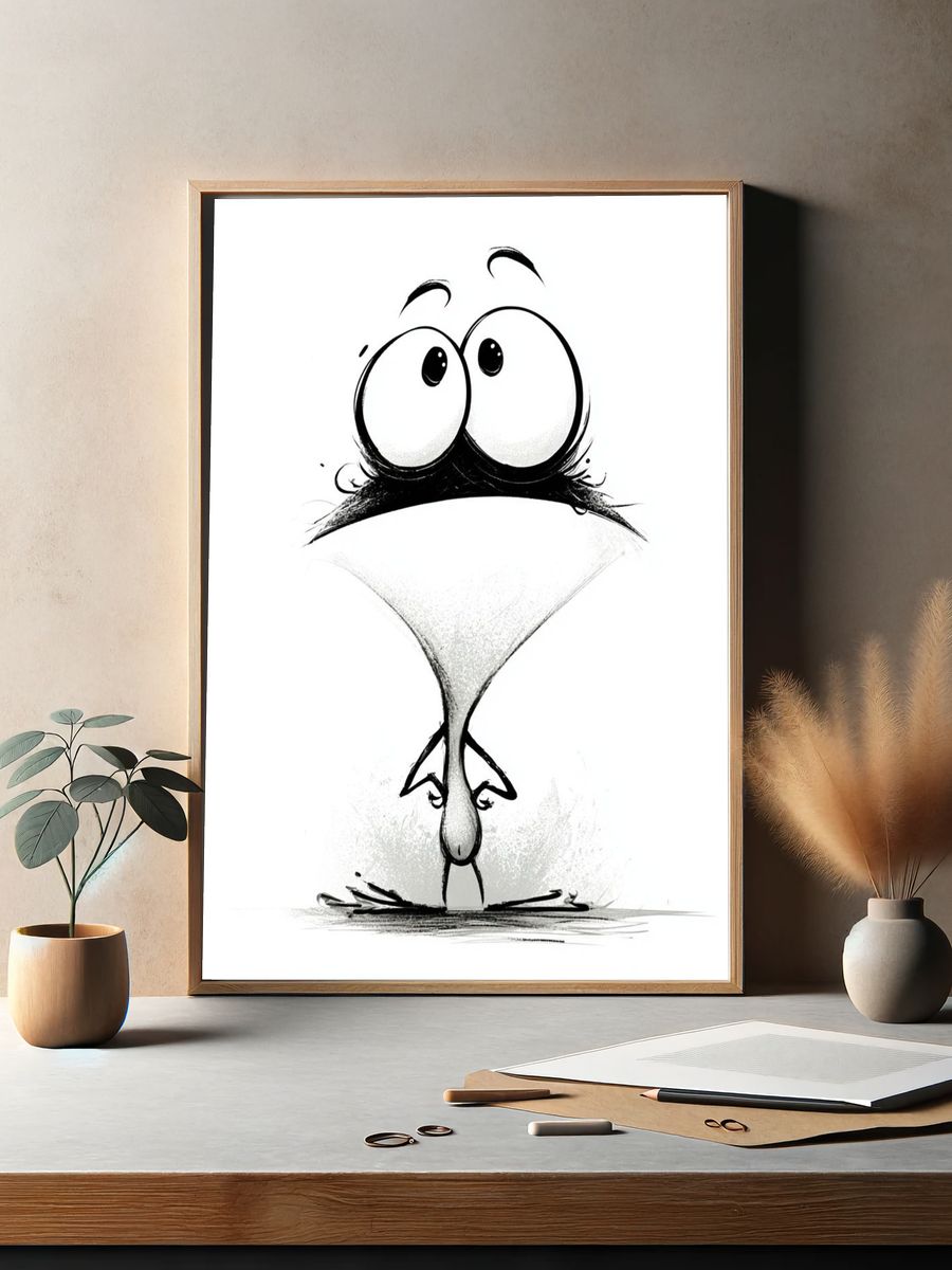 Funny Bird Cartoon Poster. — room view 2