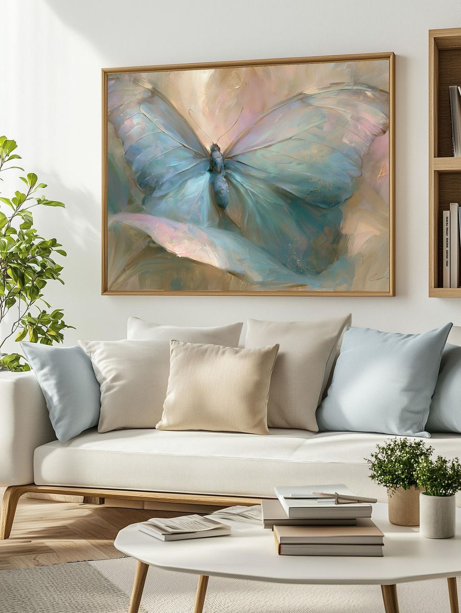 Pastel Butterfly Fine-Art Poster. — room view 2