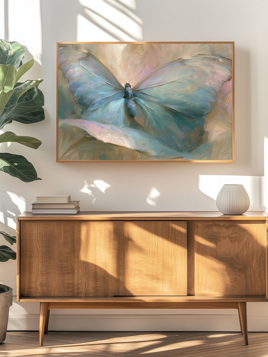 Pastel Butterfly Fine-Art Poster. — room view 3