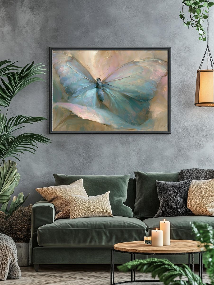 Pastel Butterfly Fine-Art Poster. — room view 4