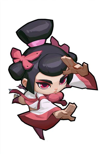 Chibi Geisha Warrior Illustration Poster.