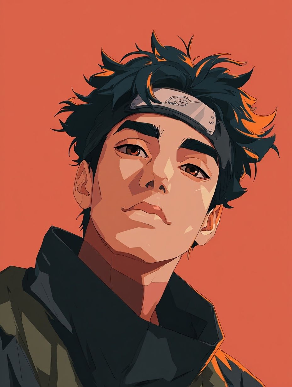 Anime Ninja Portrait Print. poster detail