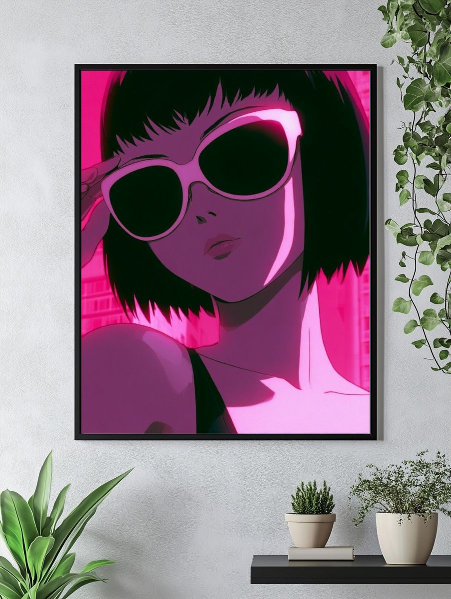 Neon Sunglasses Anime Poster. — room view 4