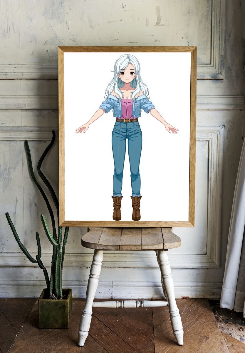 Anime Girl Character Illustration Poster. room preview