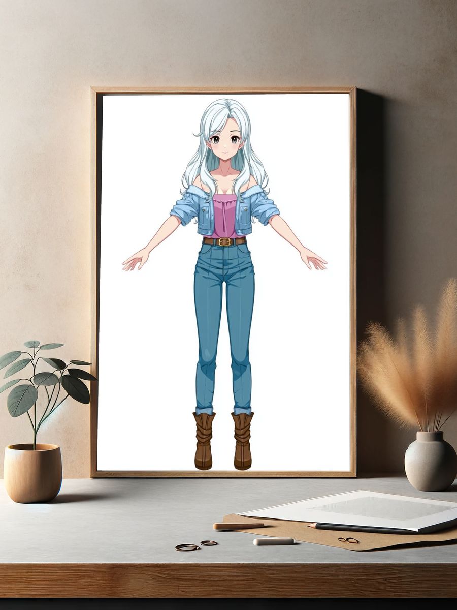 Anime Girl Character Illustration Poster. — room view 2