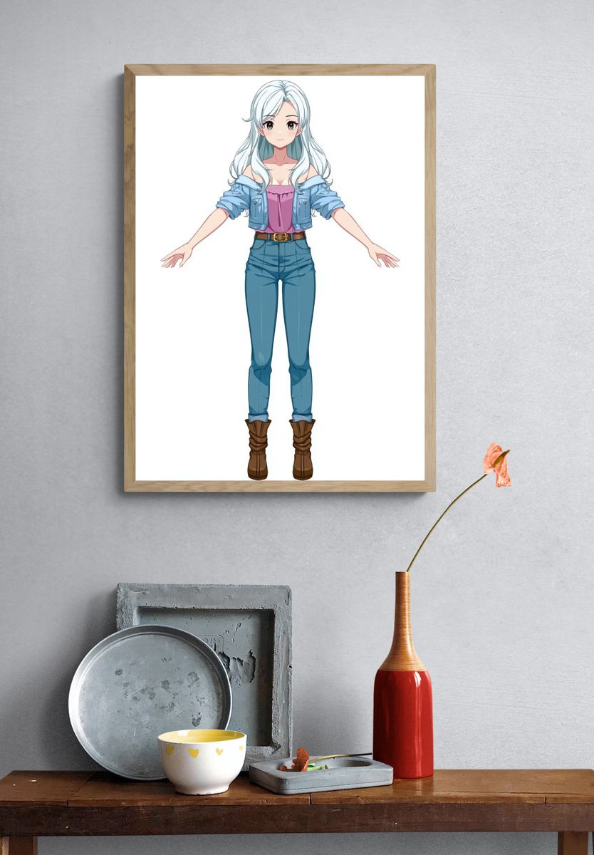 Anime Girl Character Illustration Poster. — room view 3