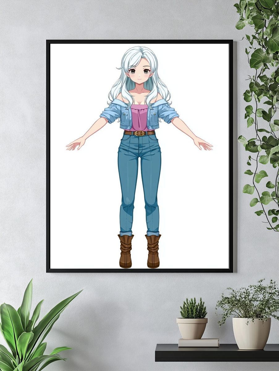 Anime Girl Character Illustration Poster. — room view 4