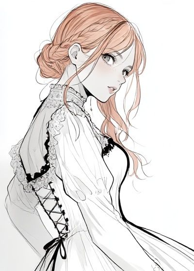 Elegant Anime Portrait Print. poster detail